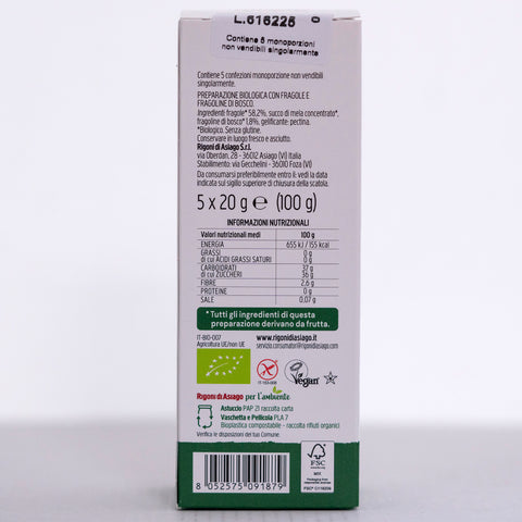 Rigoni di Asiago Fior di Frutta Strawberry &amp; Wild Strawberry, 5 Monodose Cups
