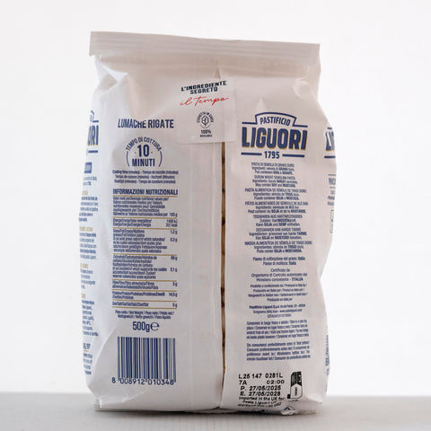 Liguori Lumache Rigate – Pasta di Gragnano IGP (500g)
